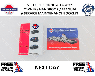 VELLFIRE 2015-2022 OWNERS MANUAL HAND BOOK  & SERVICE RECORD  MAINTENANCE  BOOKLET (1)
