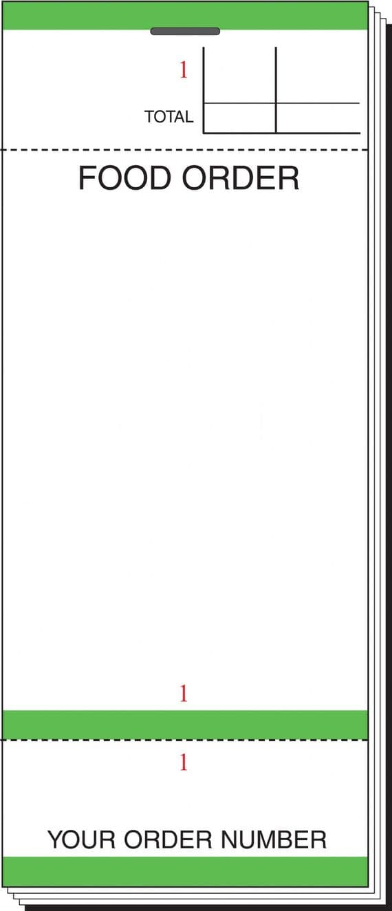 Single Copy - Two Perfs - Tear-Off Slip - Coloured - 63mm x 152mm Pad84/BF84
