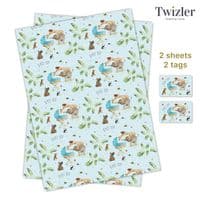 New Baby Boy Wrapping Paper. Cute Baby Shower Gift Wrap