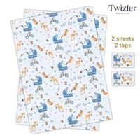 New Baby Boy Wrapping Paper. Cute Baby Shower Gift Wrap
