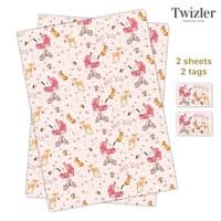 New Baby Girl Wrapping Paper. Cute Baby Shower Gift Wrap