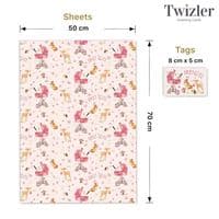 New Baby Girl Wrapping Paper. Cute Baby Shower Gift Wrap