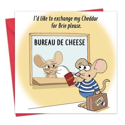 CAN126 - Bureau De Cheese Funny Blank Card