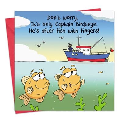 CAN135 - Fish With Fingers Funny Card