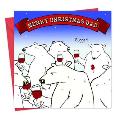 CAN14 - Merry Christmas Dad Card Bugger Bear