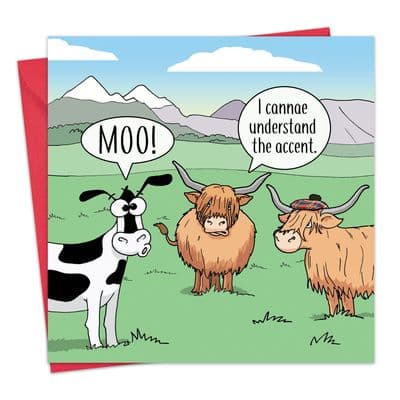 CAN149 - Funny Scottish Card Highland Cow
