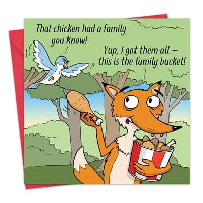 CAN163 - Funny Card - Fox Family Bucket