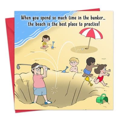 CAN178 - Funny Golf Card - Beach Golf