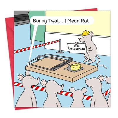 CAN180 - Funny Rude Card - Risk Assessment Rat
