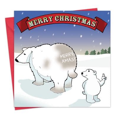 CAN8 - Cheeky Polar Bear Funny Xmas Card