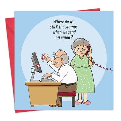 CAN86 - Stamp Confusion Funny Greeting Card