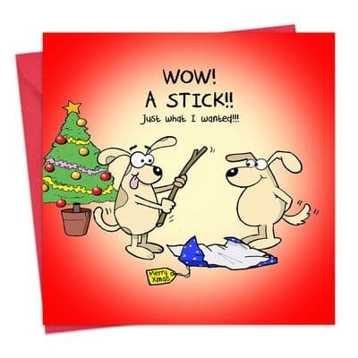 CANX18 - Just What I Wanted Funny Dog Christmas Card