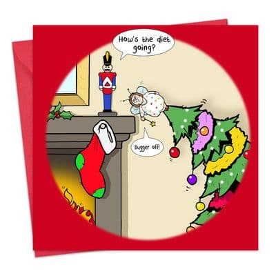 CANX20 - Fat Fairy Funny Christmas Card