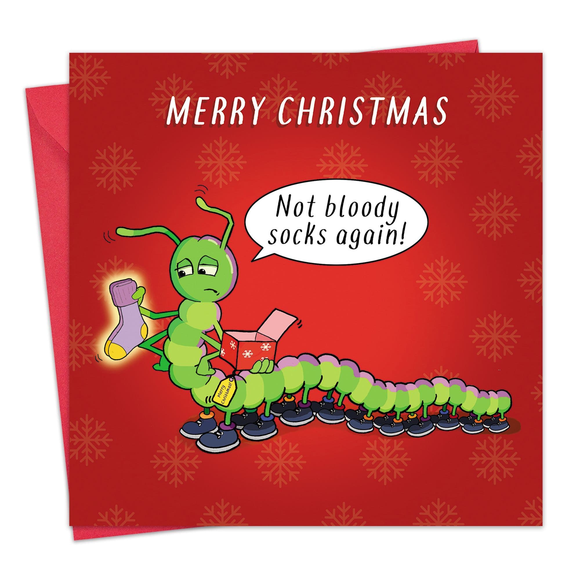 Lustige Weihnachtskarte „No More Socks“ – 15,5x15,5 Cm, Humorvolles Geschenk