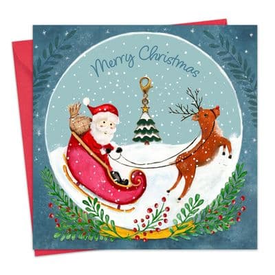 CL15 - Christmas Snow Globe Card & Gift with Detachable Christmas Tree Charm