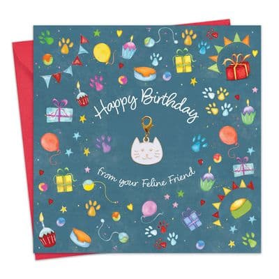 CL16 - Happy Birthday from your Cat Card & Gift with Detachable Cat Charm