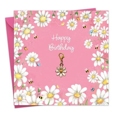 CL19 - Daisy Birthday Card & Gift with Detachable Daisy Charm