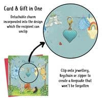 Charm Card and Gift. Cute New Baby Boy Card.