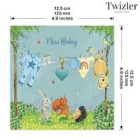 Charm Card and Gift. Cute New Baby Boy Card.