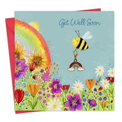 CL7 - Spring Meadow Get Well Soon Card & Gift with Detachable Rainbow Charm