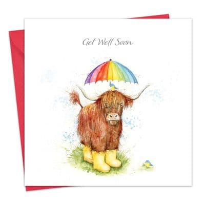 CR15 - Get Well Soon Card Highland Cow