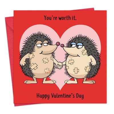 CS1 - Funny Valentines Day Card Hedgehogs