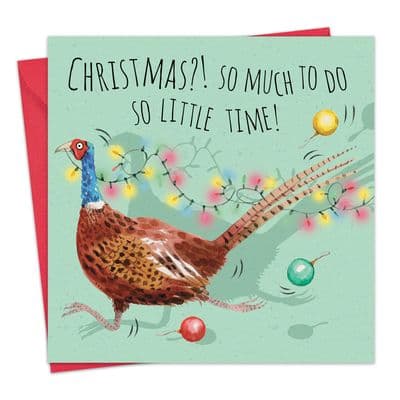 CSH3 - Funny Xmas Card - Pheasant - So Much To Do