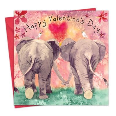 FIZ114 - Cute Valentine's Day Card - Elephants