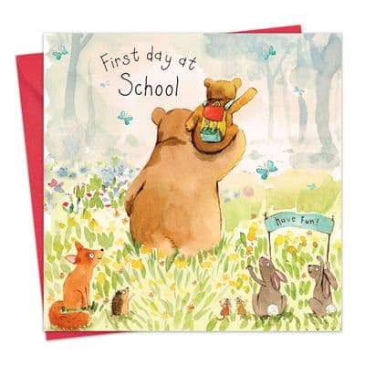 FIZ14 - First Day At School Card Bear
