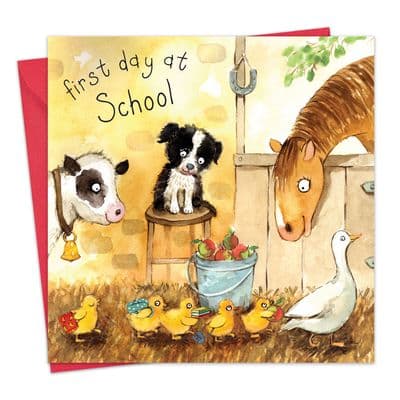 FIZ15 - First Day At School Card Ducklings