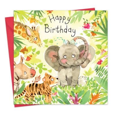 FIZ21 - Happy Birthday Card Elephant