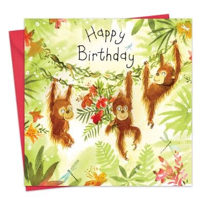 FIZ22 - Happy Birthday Card Orangutans