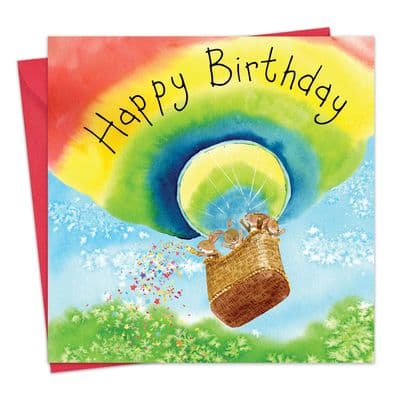 FIZ44 - Happy Birthday Card Rabbits