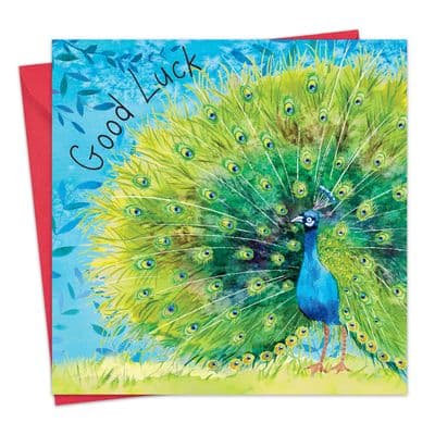 FIZ72 - Peacock Good Luck Card