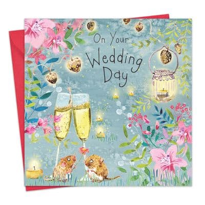FIZ82 - Wedding Day Card Field Mice