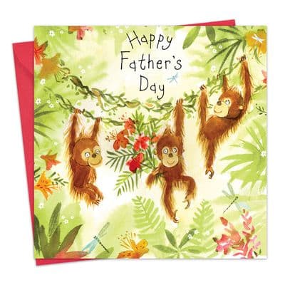 FIZ95 - Happy Father's Day Card Monkeys