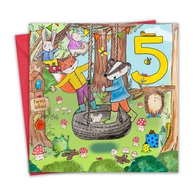 FS5 - Age 5 Birthday Card - 5th - Forest School