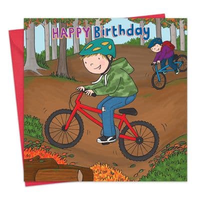 JJ18 - Happy Birthday Card For Boy Biking