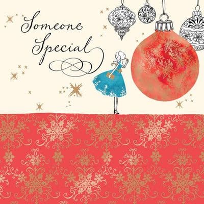 KIS27 - Someone Special Christmas Card with Gold Foiling, Contemporary Design and Red Envelope