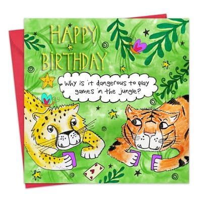 LG23 - Jungle Games Children's Happy Birthday Card - Funny Joke Birthday Card