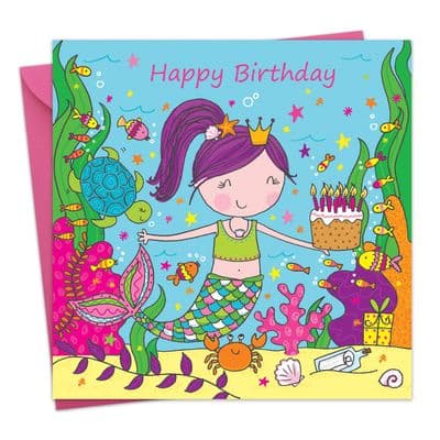 LIL12 - Girls Mermaid Birthday Card