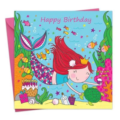 LIL14 - Mermaid Happy Birthday Card