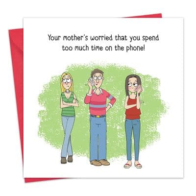 MTC13 - Phone Wars Funny Teenager Card