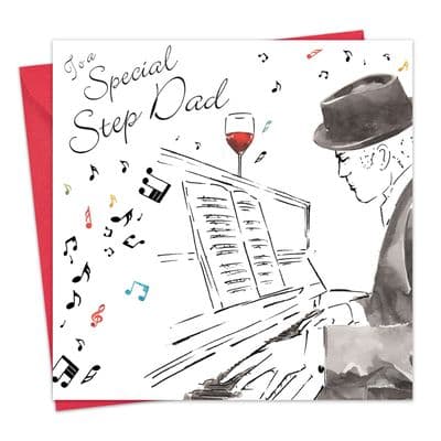 NES85 - Step Dad Happy Birthday Card Piano