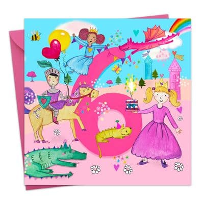 PB36 - Age 6 Girls Birthday Card - 6th - Knightesses