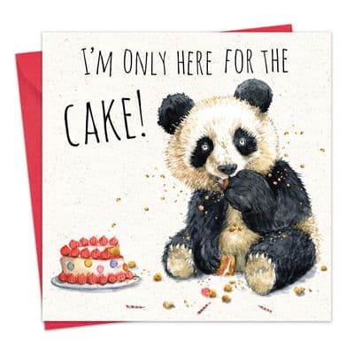 SH026 - Funny Card Panda Only Here For The Cake