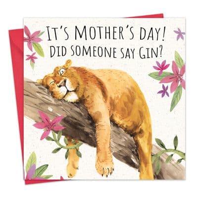 SH040 - Funny Mother's Day Card - Lioness Gin