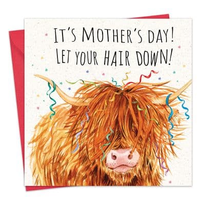SH043 - Funny Mother's Day Card - Highland Cow