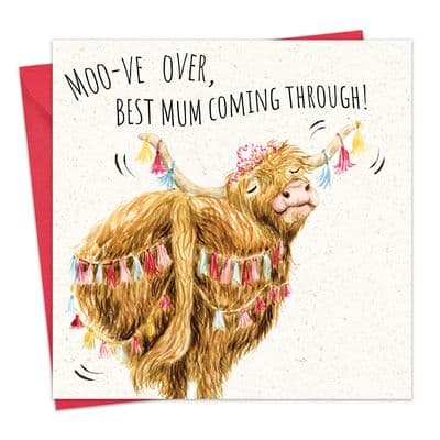 SH084 - Mother's Day Card - Funny Highland Cow