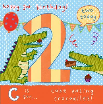 TW058 - AGE 2 Giraffe Birthday Card
